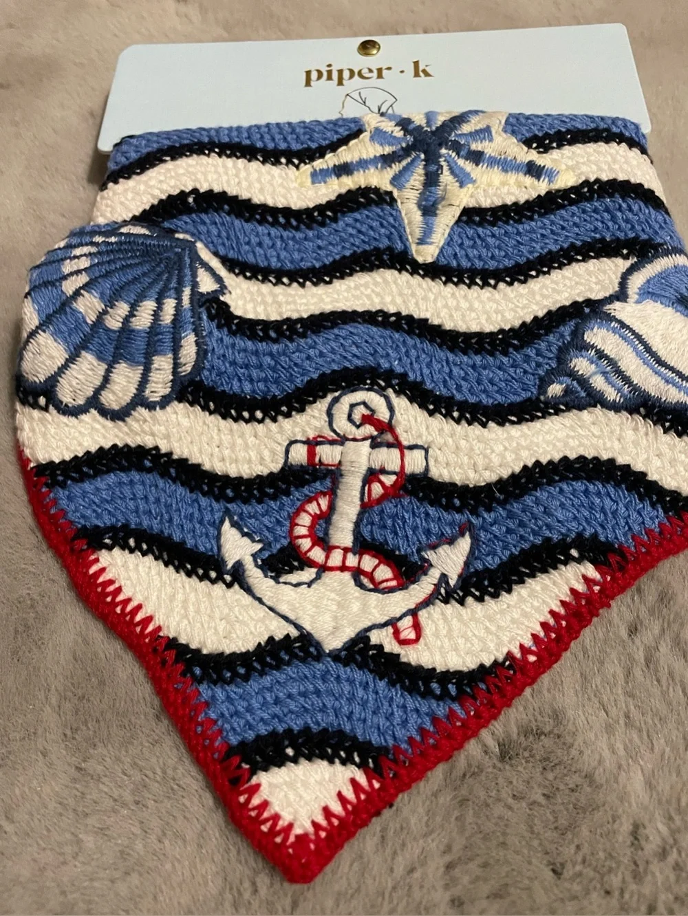 ⚓️New Piper K Nautical Stripe Bandana Head Scarf in Blue, White, Red